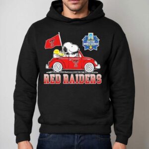 Snoopy And Woodstock Driving Car Texas Tech Red Raiders Ncaa Women S College World Series Oklahoma City Hoodie