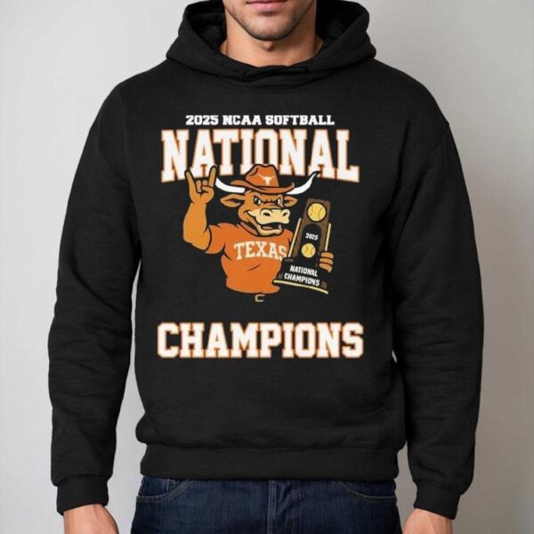 Texas Longhorns 2025 Ncaa National Women’s College World Series Champions Mascot Hug Trophy Shirt.