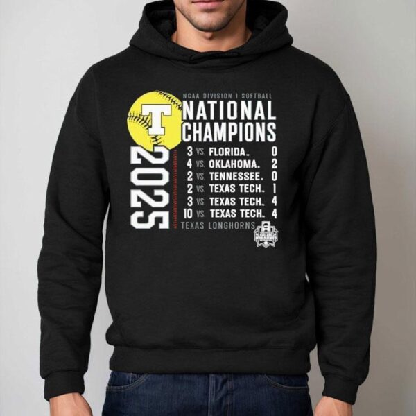 Texas Longhorns Fanatics Ncaa Softball Women’s College World Series Champions Schedule 2025 Shirt