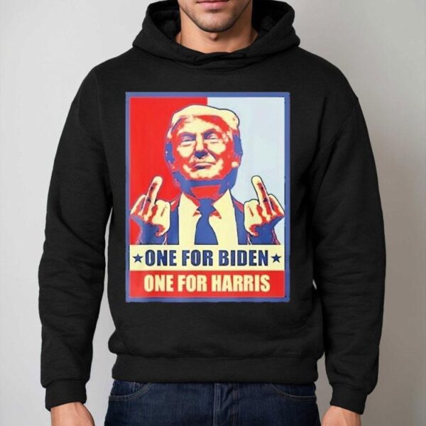 Trump Finger One For Biden One For Harris Middle Finger Shirt