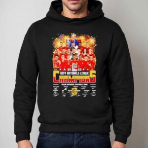 Uefa Nations League Champions Spain National Football Team Signatures Hoodie