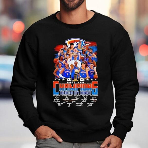 2025 Nba Finals Champions Oklahoma City Thunder Signatures Team Shirt