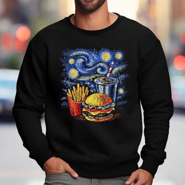 A Fast Food Meal Style Of Van Gogh’s Starry Night Shirt