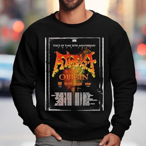 Atheist Piece Of Time 35th Anniversary Tour 2025 Dates List Start In Warsaw Poland On September 4 Shirt