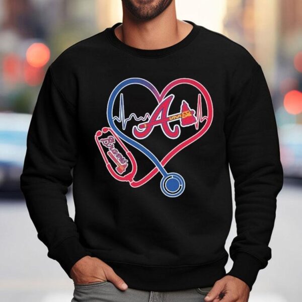 Atlanta Braves Caring Hearts Nurse Stethoscope Shirt