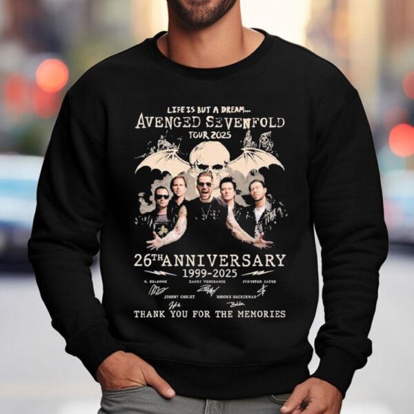 Avenged Sevenfold Life Is But A Dream Tour 2025 26th Anniversary 1996 2025 Thank You For The Memories Signatures Shirt