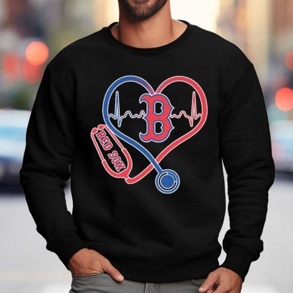 Boston Red Sox Caring Hearts Nurse Stethoscope Shirt