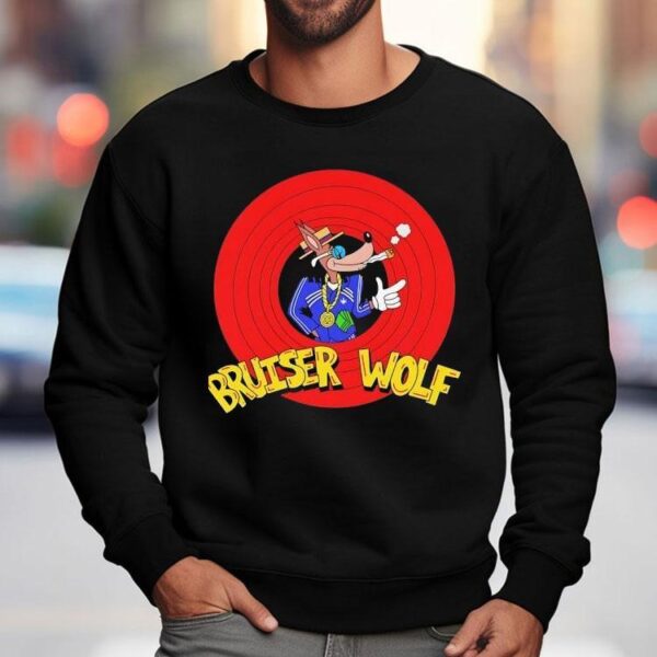 Bruiser Wolf Smoking Cartoon Logo Shirt
