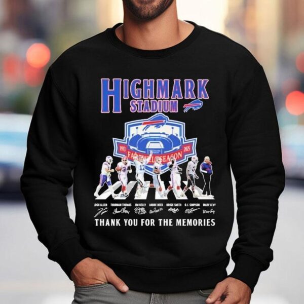 Buffalo Bills High Mark Stadium Farewell Tour 1973 2025 Thank You For The Memories Road Abbey Signatures Shirt