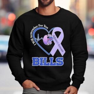Buffalo Bills I Will Remember For You Alzheimer S Awareness Heartbea Sweatshirt