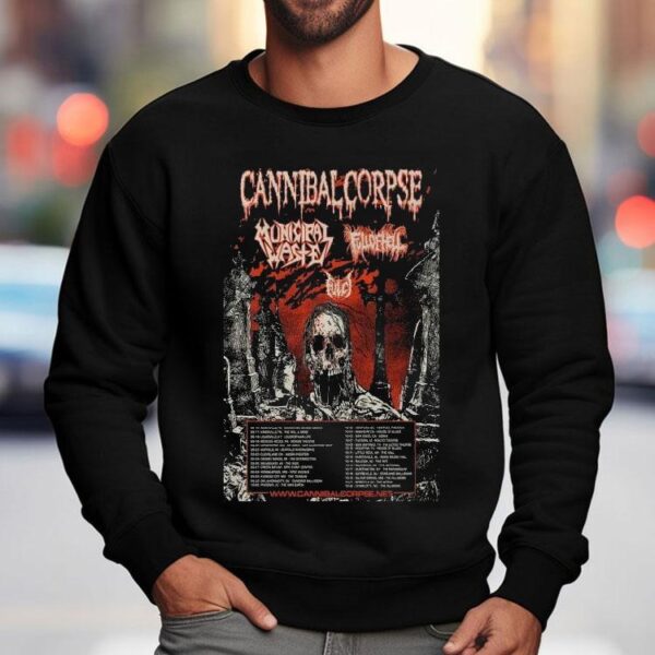 Cannibal Corpse Municipal Waste + Full Of Hell 2025 Tour Dates Shirt