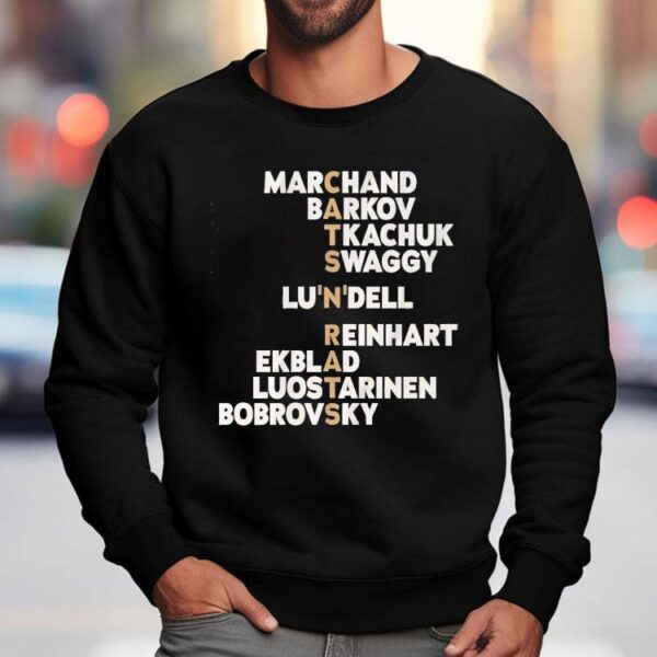 Cats ‘n’ Rats Marchand Barkov Tkachuk Swaggy Lundell Reinhart Ekblad Luostarinen Bobrovsky Florida Panthers Shirt