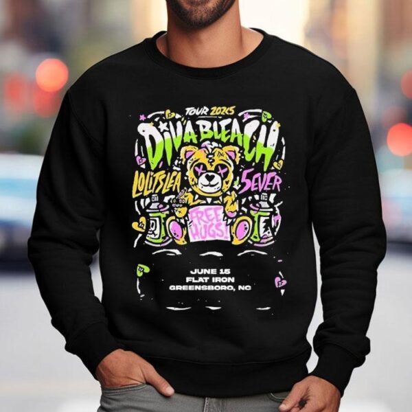 Diva Bleach Tour 2025 Music Show For Greensboro North Carolina Usa At Flat Iron On June 15 Shirt