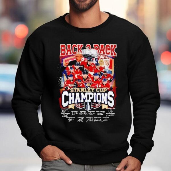 Florida Panthers Back 2 Back Champions Stanley Cup 2025 Signatures Shirt