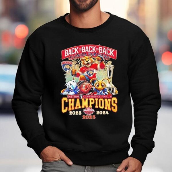 Florida Panthers Back To Back To Back Eastern Conference Finals Champions 2025 Shirt