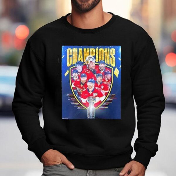 Florida Panthers Hockey With All Names Of Legends Stanley Cup Champions 2025 Shirt