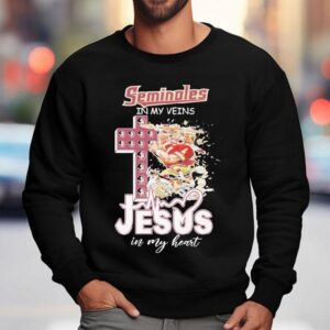 Florida State Seminoles In My Veins Jesus In My Heart Masco Sweatshirt