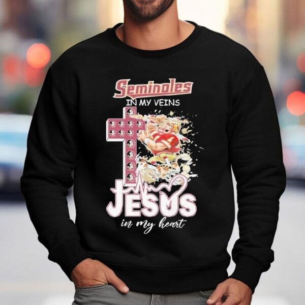 Florida State Seminoles In My Veins Jesus In My Heart Mascot Shirt