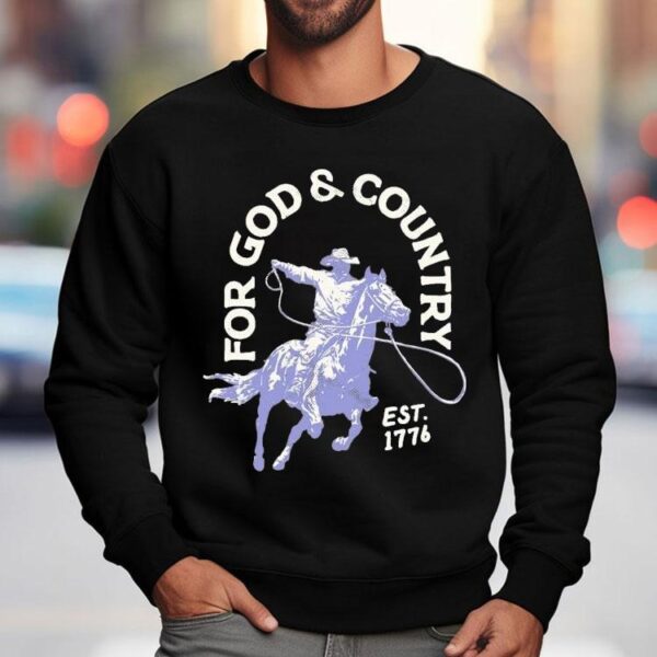 For God Country Est 1776 Cowboy Rodeo Wetern Shirt
