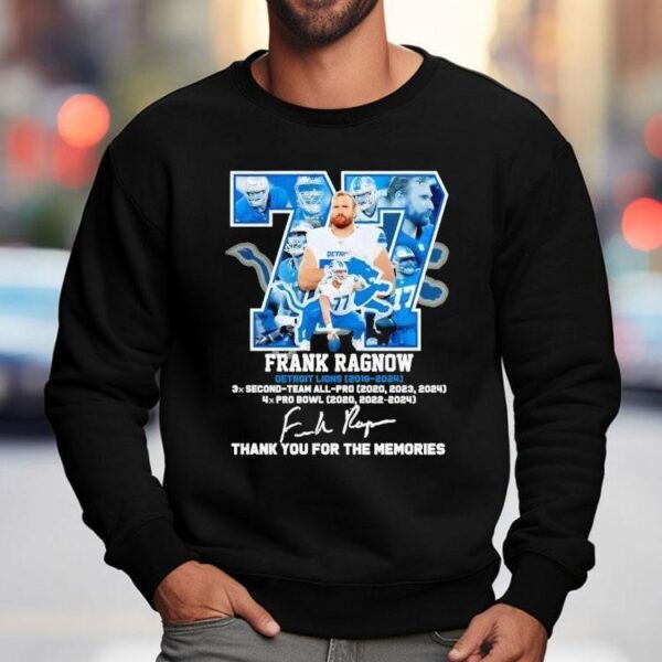 Frank Ragnow Detroit Lions 2018-2024 Signature Thank You For The Memories Shirt