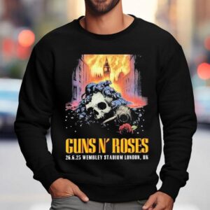 Guns N Roses June Wembley Stadium London Uk Skull Sweatshirt