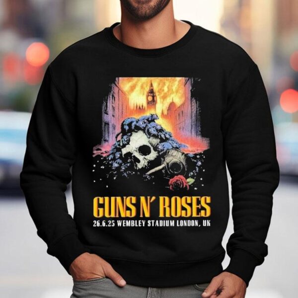 Guns N’ Roses 26 June 2025 Wembley Stadium London, Uk Skull Shirt