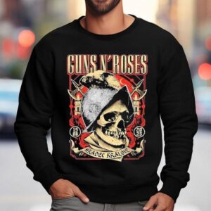 Guns N Roses Tour At Hradec Krlov In Czech Republic On June Skull Axe Sweatshirt