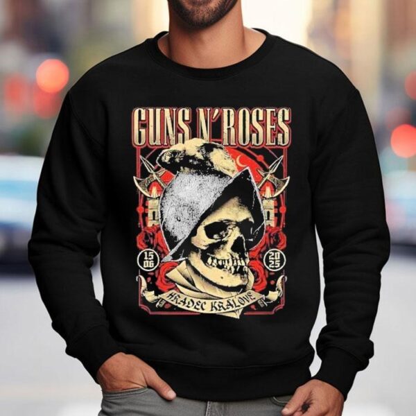 Guns N Roses Tour At Hradec Krlov In Czech Republic On June 15 2025 Skull Axe Shirt