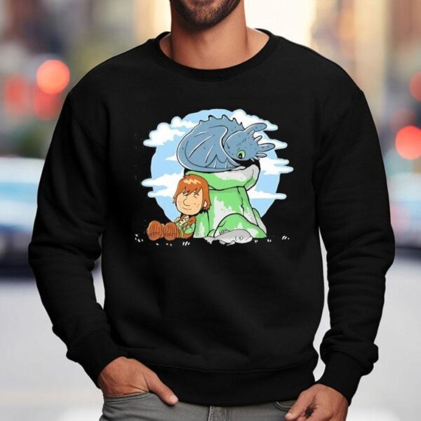 Hiccup And Toothless From How To Train Your Dragon Style Of Peanuts Shirt