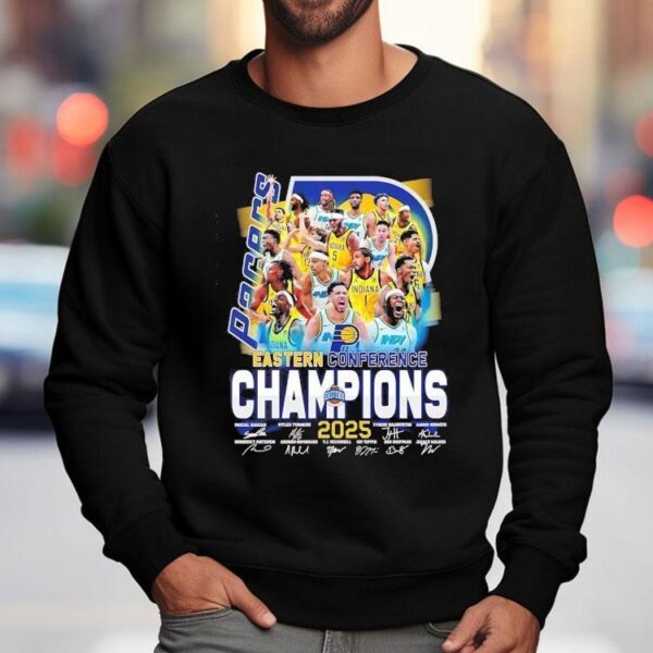 Indiana Pacers Eastern Conference Champions 2025 Signatures Shirt