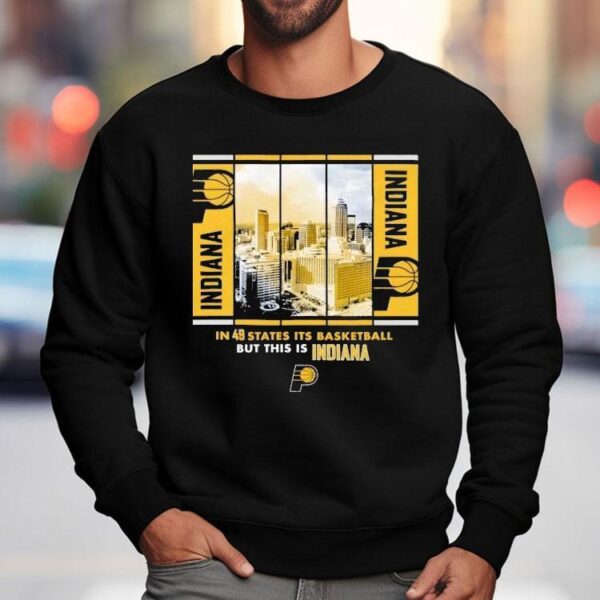 Indiana Pacers Stadium Essentials Unisex Skyline Boxout Shirt