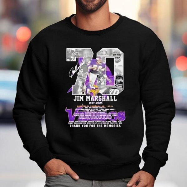 Jim Marshall Commemorative 1937–2025 Thank You For The Memories Signatures Shirt