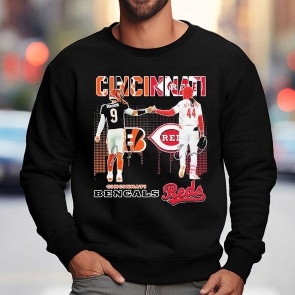 Joe Burrow And Elly De La Cruz Cincinnati Bengals X Cincinnati Reds Signatures Shirt