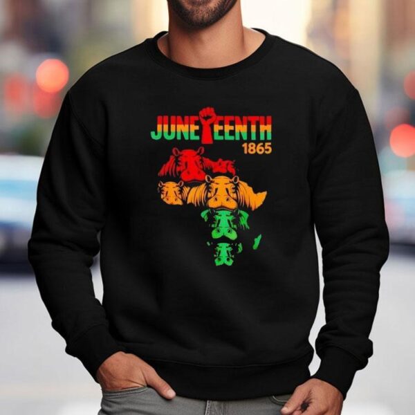 Junenth Hippo Black African June 19th Men Women Kids Shirt