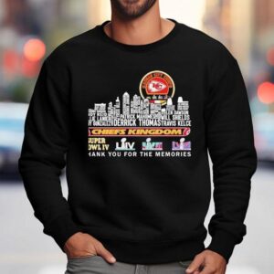 Kansas City Chiefs Kingdom Thank You For The Memories Skyline Names Sweatshirt