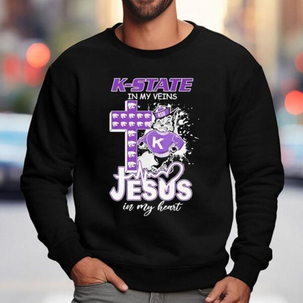 Kansas State University In My Veins Jesus In My Heart Shirt