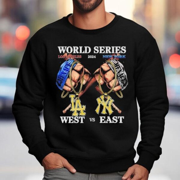 Los Angeles Dodgers Vs New York Yankees World Series Commemorative West Vs East Hands Shirt