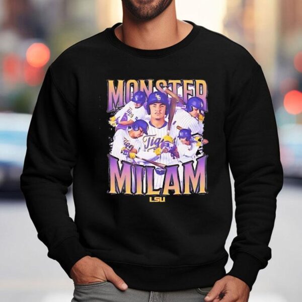 Monster Steven Milam Lsu Tigers Baseball Shirt