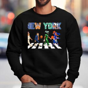 New York Giants X New York Knicks X New York Islanders Sports Team Mascot Abbey Road Sweatshirt