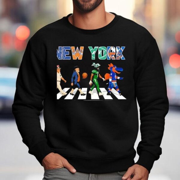 New York Giants X New York Knicks X New York Islanders Sports Team Mascot Abbey Road Shirt