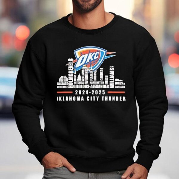 Oklahoma City Thunder 2024-2025 Team Roster City Skyline Shirt