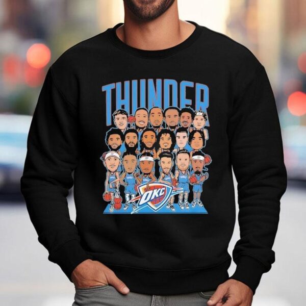 Oklahoma City Thunder 2025 Nba Finals Cartoon Roster Shirt