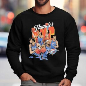Oklahoma City Thunder Basketball Starting Players Team Stars Caricature Sweatshirt