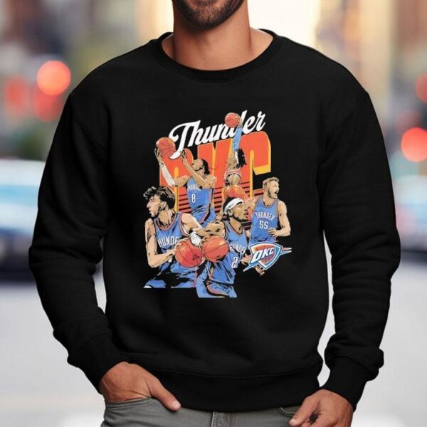 Oklahoma City Thunder Basketball Starting 5 Players Team Stars Caricature Shirt