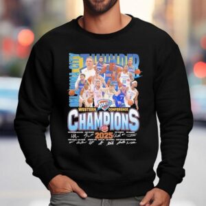 Oklahoma City Thunder Nba Western Conference Champions Signatures Sweatshirt