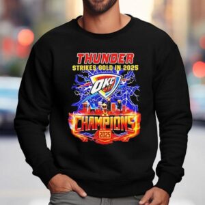 Oklahoma City Thunder Strikes Gold In Champion Lightning Sweatshirt