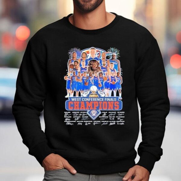 Oklahoma City Thunder West Conference Finals Champions 2025 Signatures Shirt