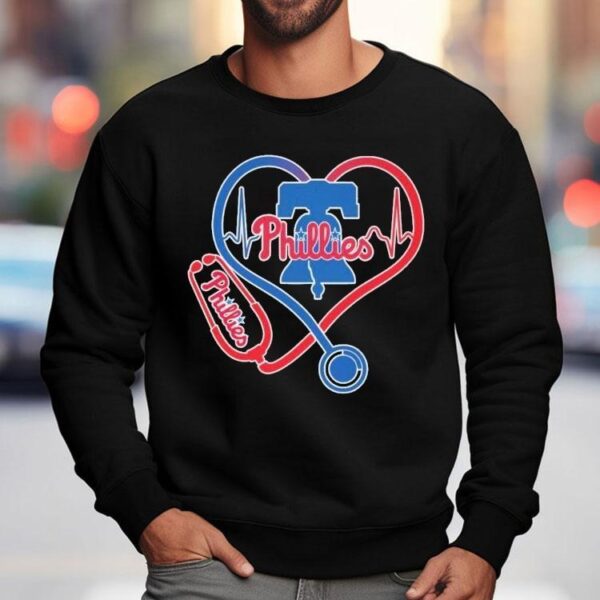 Philadelphia Phillies Caring Hearts Nurse Stethoscope Shirt