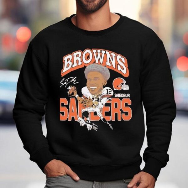 Shedeur Sanders Cleveland Browns Signature Cartoon Shirt