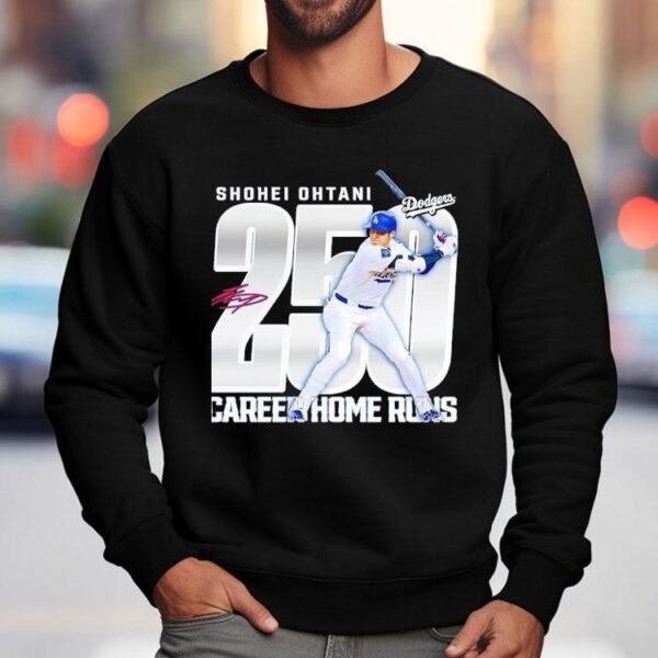 Shohei Ohtani Los Angeles Dodgers 250 Career Home Runs Signature Shirt